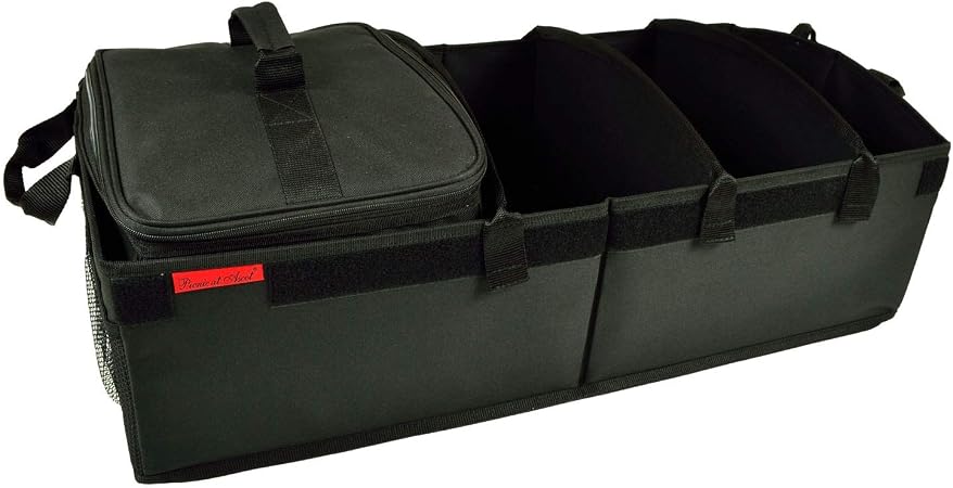 Picnic at Ascot Heavy Duty Rigid Base Trunk Organizer with 28 Can Capacity Leak Proof Cooler- Adjustable Dividers - 30" 