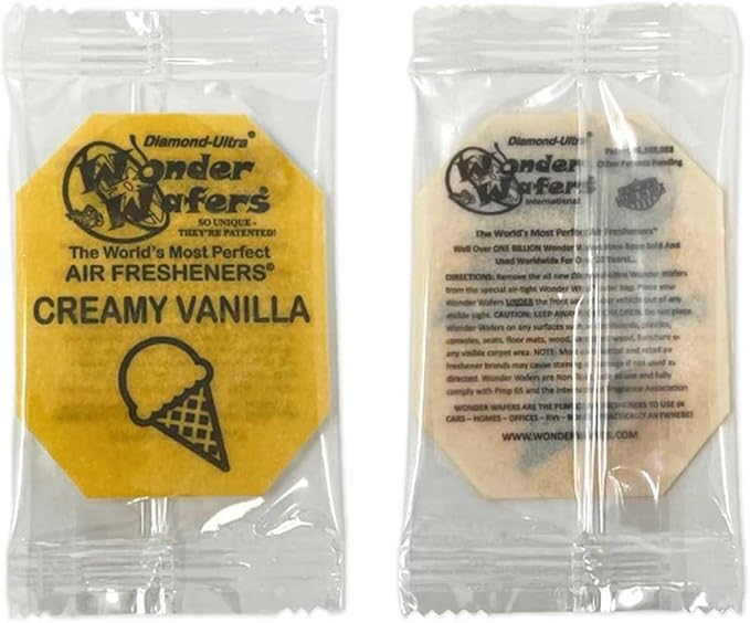 Wonder Wafers - Diamond-Ultra Scented Car Air Fresheners - Individually Wrapped (15 Per Pack) (Creamy Vanilla)
