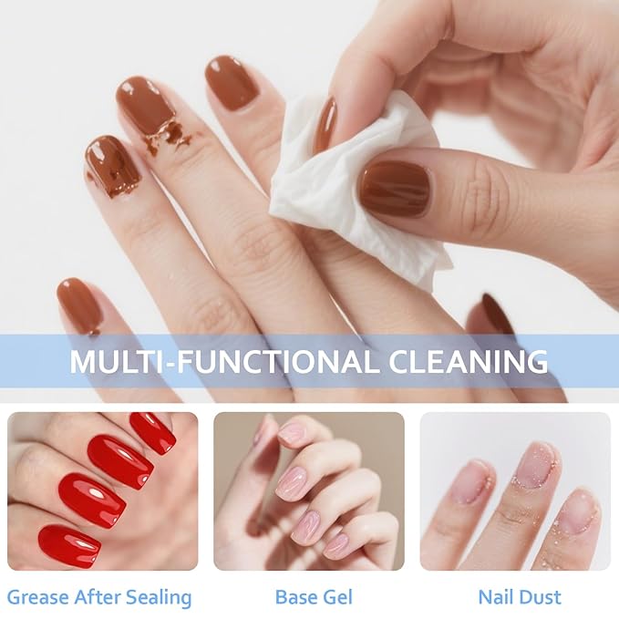 Push-On Nail Gentle Cleaner, Gentle Nails Surface Cleanser, Clean Base Gel & Floating Gel & Grease After Sealing & Dust & Dirt from Nails, Art DIY, Pump Bottle Design, 160ml (Gentle Cleaner)