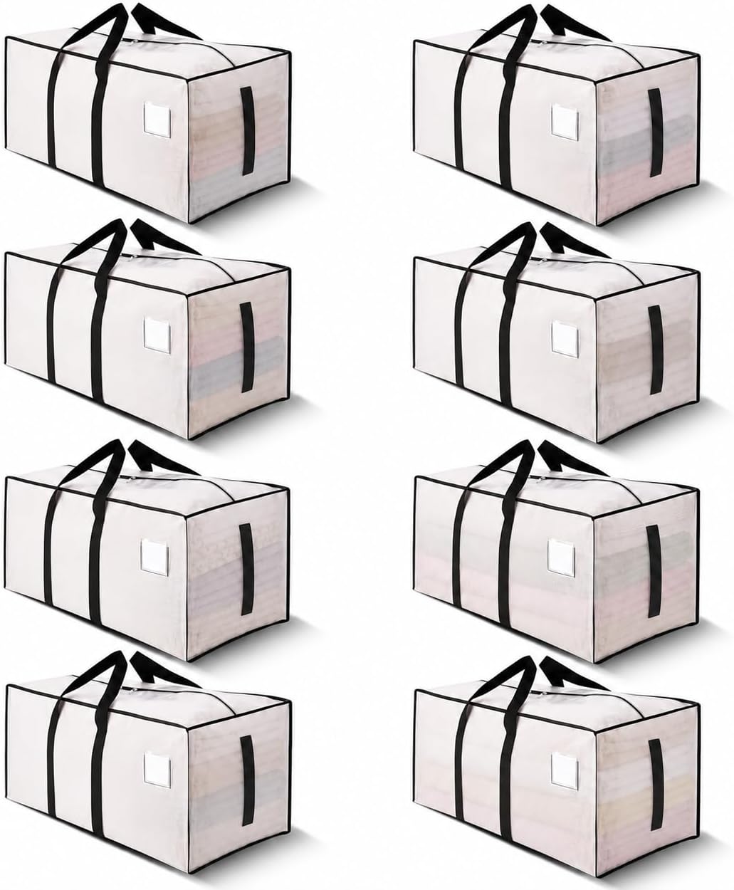 8 Pack Extra Large Heavy Duty Moving Bags, 20-Gallon Clothes Storage Bags