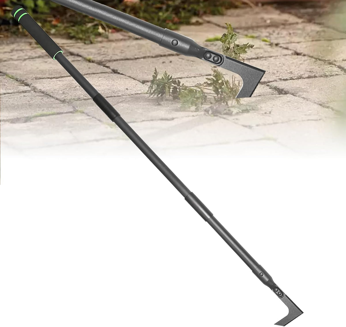 Manual Crevice Cleaning Tool with 43.7" Long Handle, Gardening Weed Puller Weed Remover Tool for Sidewalk,Deck,Paver,Patio