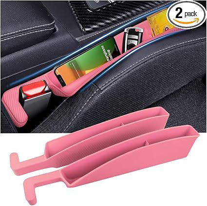 2PCS New Car Seat Gap Filler with 2 Storage Areas,Stylish Car Seat Gap Storage for Stabilizing Phone,Keys Wallet,Univers