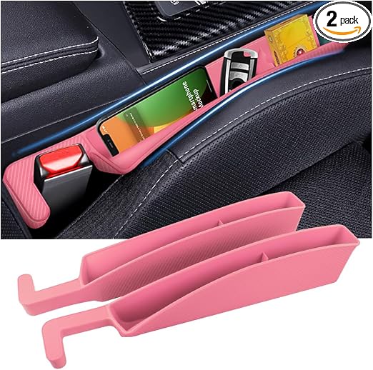 2PCS New Car Seat Gap Filler with 2 Storage Areas,Stylish Car Seat Gap Storage for Stabilizing Phone,Keys Wallet,Univers