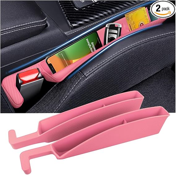 2PCS New Car Seat Gap Filler with 2 Storage Areas,Stylish Car Seat Gap Storage for Stabilizing Phone,Keys Wallet,Univers