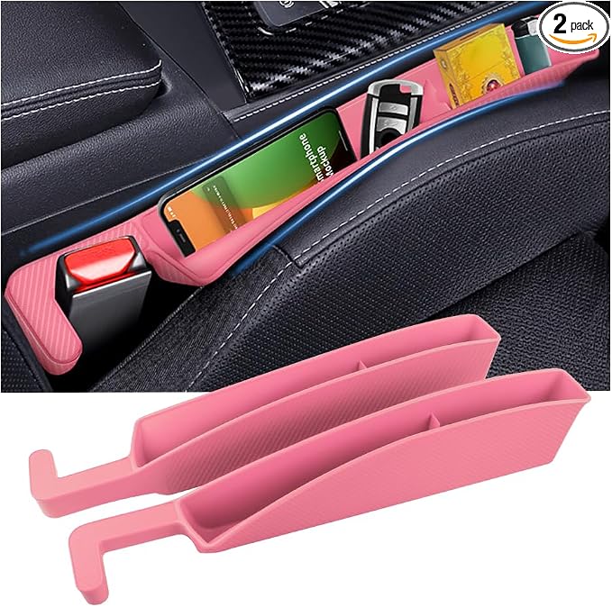 2PCS New Car Seat Gap Filler with 2 Storage Areas,Stylish Car Seat Gap Storage for Stabilizing Phone,Keys Wallet,Univers