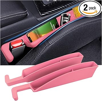 2PCS New Car Seat Gap Filler with 2 Storage Areas,Stylish Car Seat Gap Storage for Stabilizing Phone,Keys Wallet,Univers