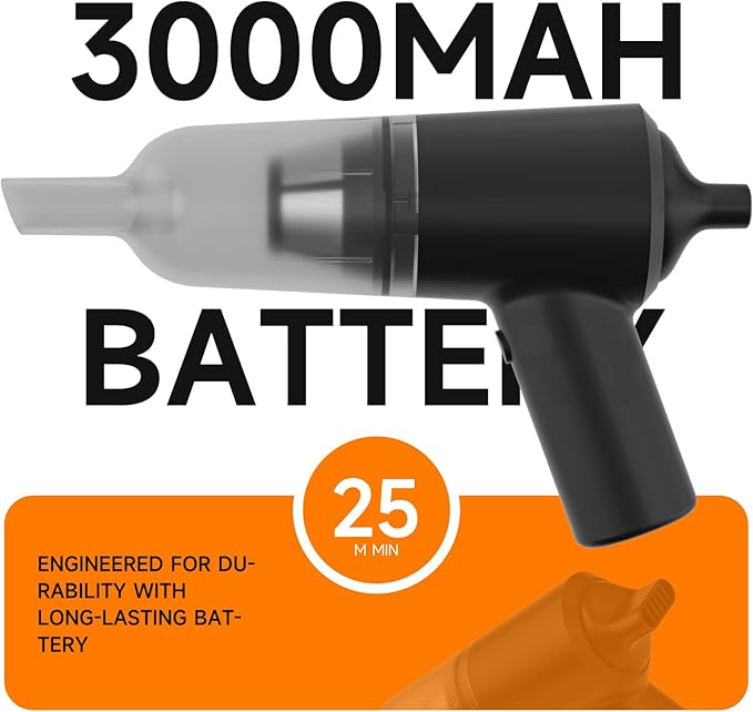 PAPIFEED Handheld Vacuum Cordless for Pet Hair, Portable Mini Vacuum with Static Hair Collector for Home, Dual-Layer Stainless Steel Filter, Dual Filte, USB-C Rechargeable Lightweight Vacuum (Black)