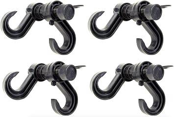 Car Auto Headrest Hook Hanger & Organizer (4-Pack, Black)