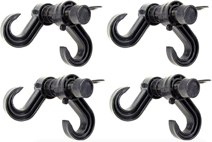 Car Auto Headrest Hook Hanger & Organizer (4-Pack, Black)