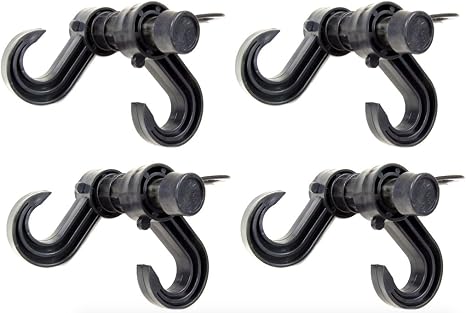 Car Auto Headrest Hook Hanger & Organizer (4-Pack, Black)