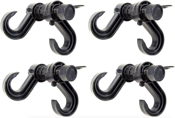 Car Auto Headrest Hook Hanger & Organizer (4-Pack, Black)