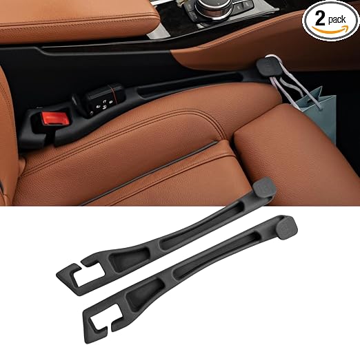 3‑in‑1 Car Seat Gap Filler and Side Gap Plug (Set of 2) – Storage Slot & Holder for Phone, Keys and Essentials – Fills G