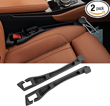 3‑in‑1 Car Seat Gap Filler and Side Gap Plug (Set of 2) – Storage Slot & Holder for Phone, Keys and Essentials – Fills G