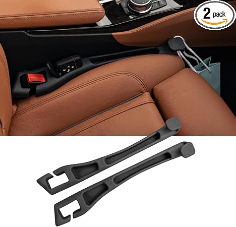 3‑in‑1 Car Seat Gap Filler and Side Gap Plug (Set of 2) – Storage Slot & Holder for Phone, Keys and Essentials – Fills G