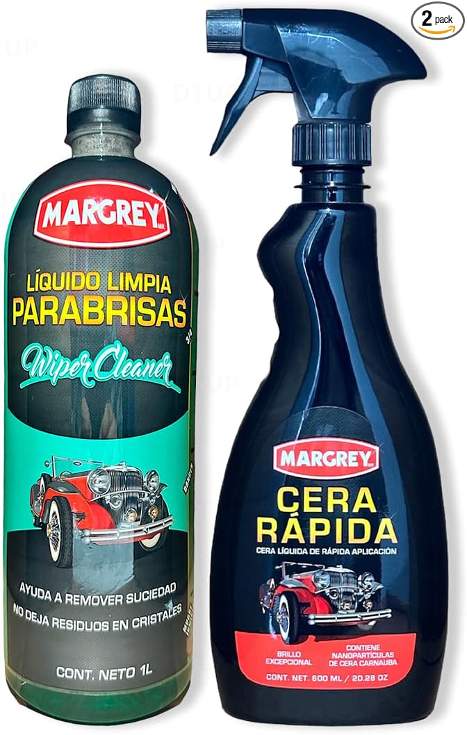 Margrey Car Care Kit: Wiper Fluid 1L, Fast Wax 600ml