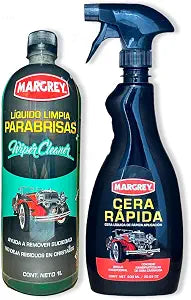 Margrey Car Care Kit: Wiper Fluid 1L, Fast Wax 600ml
