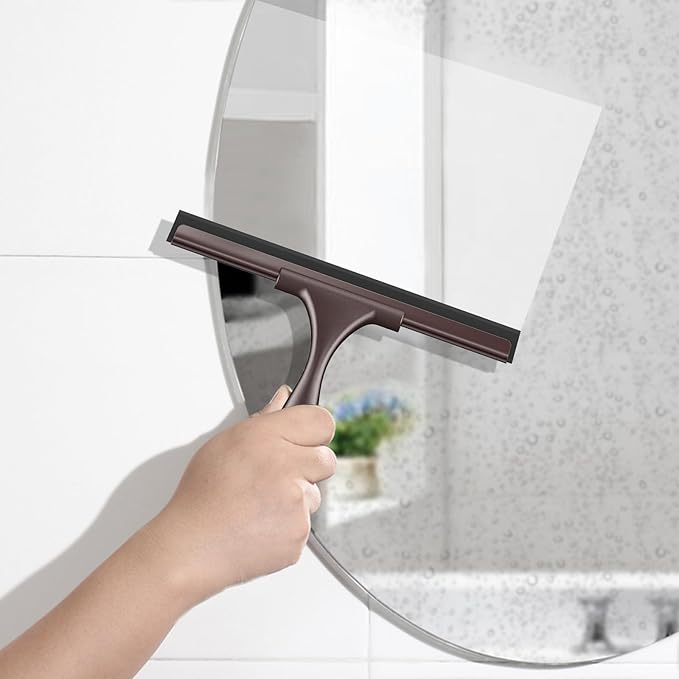 SetSail Squeegee for Shower Glass Door Stainless Steel Shower Squeegee for Glass Doors All-Purpose Window Squeegee for Car Windshield Cleaning 10 Inches