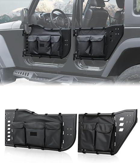 Wrangler JK Tube Half Doors Off Road Tubular Summer Doors Fit for 2007-2018 Jeep Wrangler JK Unlimited 4-Door (exclude J