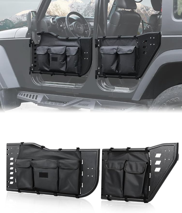 Wrangler JK Tube Half Doors Off Road Tubular Summer Doors Fit for 2007-2018 Jeep Wrangler JK Unlimited 4-Door (exclude J