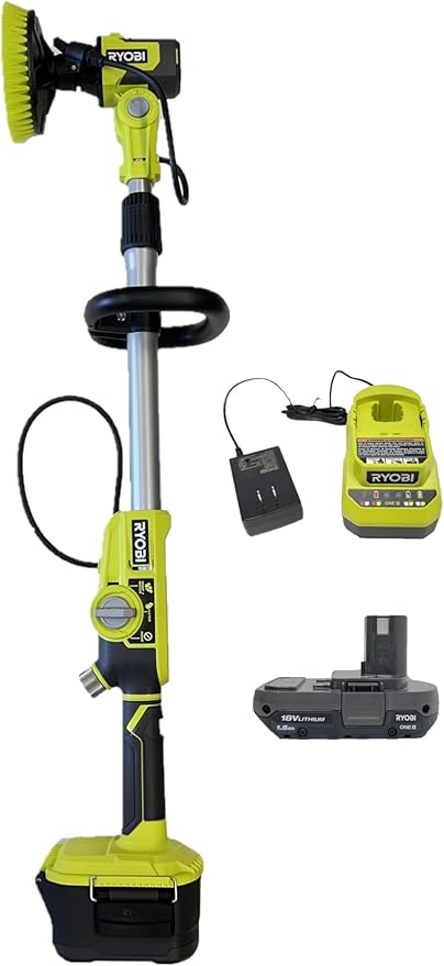 RYOBI ONEAND 18V Cordless TELESCOPING Power Scrubber and Compact Power SCRUBB