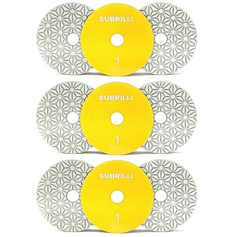 4" Dry/Wet 3 Step Diamond Polishing Pads 9-Pcs Step 1 for Granite Marble Quartz Concrete
