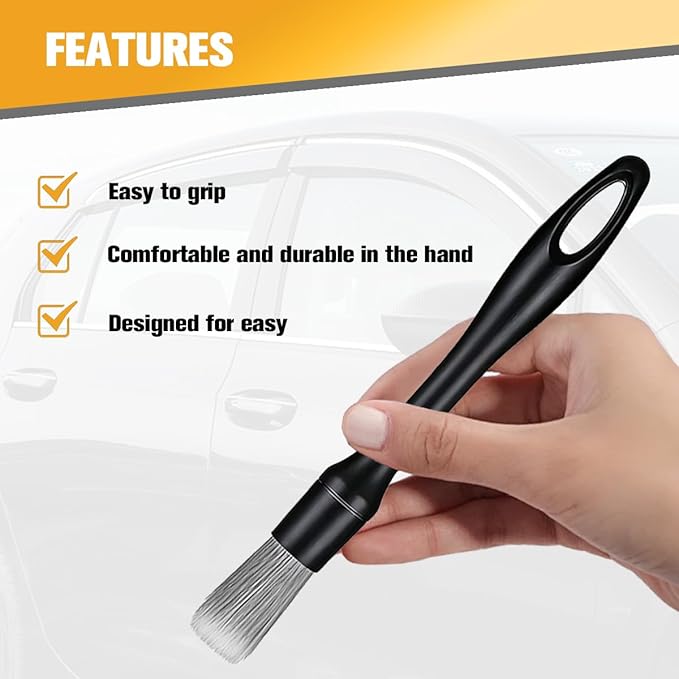 4PCS Car Detailing Brush Kit, Including 1 Ultra Soft No Scratch & 3 Vent Cleaning Brushes, Multi-Use Automotive Interior Detailing Kit, Universal for Most Vehicles