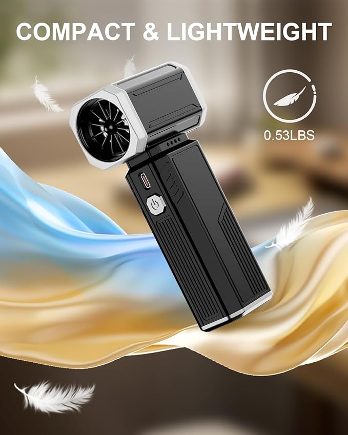 Electric Air Duster, Mini Vacuum Cleaner - 180000 RPM Turbo Fan 2-in-1 Compressed Air Duster & Vacuum Stepless Speed Adjustable for Dust Debris Removal Keyboards Electronics Home Auto Outdoor Use