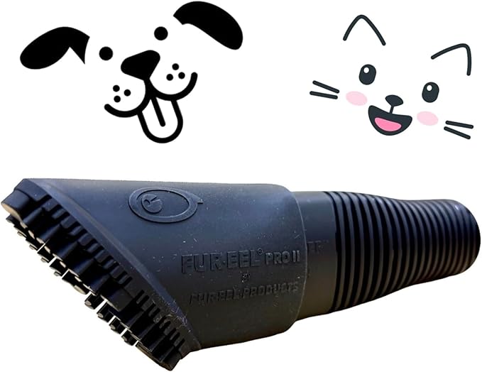 Buff Brite Fur Remover PRO II (2.0) with Fang Adapter - Dog and Cat Grooming Tool, Vacuum Attachment for Pet Hair Removal