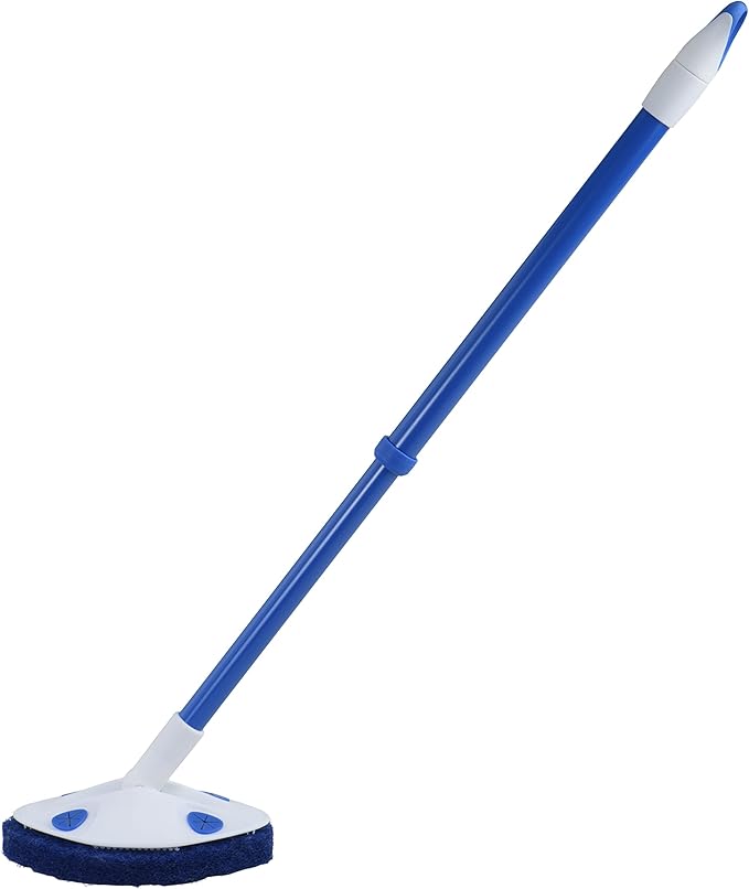 CLOROX Extendable Tub and Tile Scrubber (Pack of 2) with Extra Pad - Plastic Head, Blue, Tile Surface