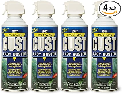 Stoner Car Care 94203-4PK 12-Ounce GUST Easy Air Duster Canned Air Quickly Cleans Delicate or Hard to Reach Surfaces Cle