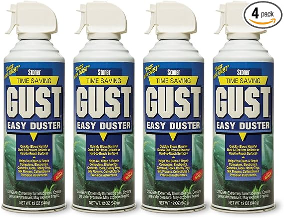 Stoner Car Care 94203-4PK 12-Ounce GUST Easy Air Duster Canned Air Quickly Cleans Delicate or Hard to Reach Surfaces Cle