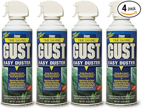 Stoner Car Care 94203-4PK 12-Ounce GUST Easy Air Duster Canned Air Quickly Cleans Delicate or Hard to Reach Surfaces Cle