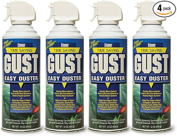 Stoner Car Care 94203-4PK 12-Ounce GUST Easy Air Duster Canned Air Quickly Cleans Delicate or Hard to Reach Surfaces Cle