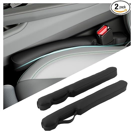 Aokdom 2026 Latest 2PCS Upgraded Car Seat Gap Filler with Fixing Ring,Elastic Car Gap Filler to Avoid Dropping Cell Phon