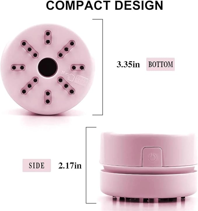 Huacan Diamond Painting Accessories Vacuum Cleaner Mini Desktop Sweeper Organizer Stray Drill Clean Diamond Art,Pink