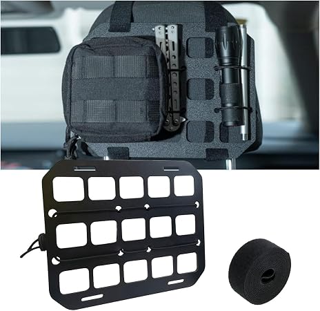 Car Headrest Organizer Rigid MOLLE Panel, Tactical Gear Seat Back Organizer, EDC Pouch Tool Gadget Holder, Backpack Inse