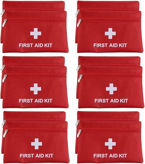 12 Pack Small First Aid Kit Bag Empty, First Aid Bag Pouch for Home Office Car Businesses Camping(Empty, No Contents)