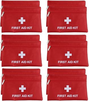 12 Pack Small First Aid Kit Bag Empty, First Aid Bag Pouch for Home Office Car Businesses Camping(Empty, No Contents)
