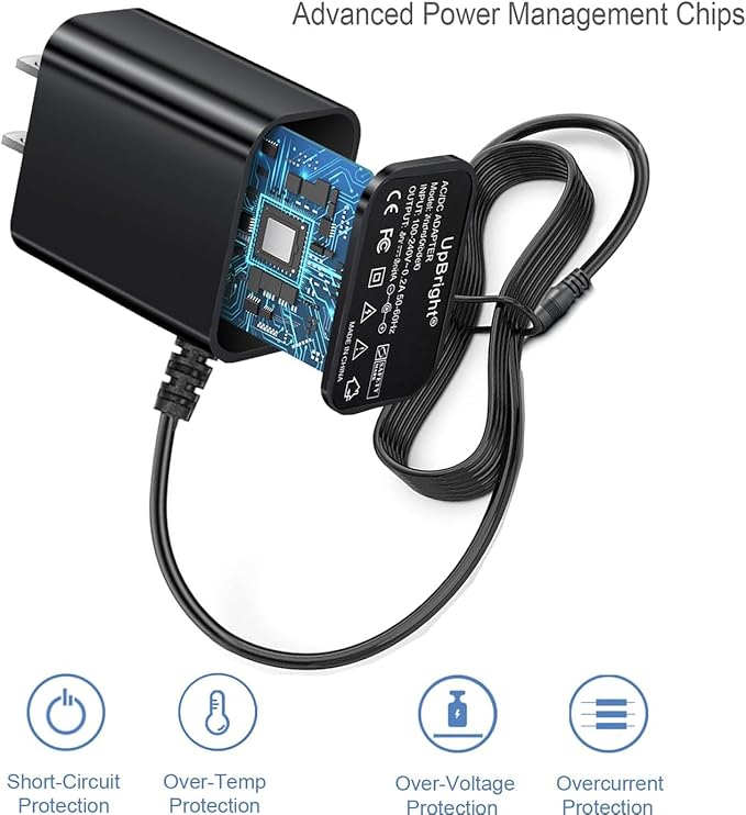 UpBright 2-Prong 9V AC/DC Adapter Compatible with Homitt HM115C HM115D HM115 C HM 115 D HM115CW HM115CD HM115CG Electric Spin Scrubber 360 Cordless Power Scrub FD DK10-090-0650 Supply Battery Charger