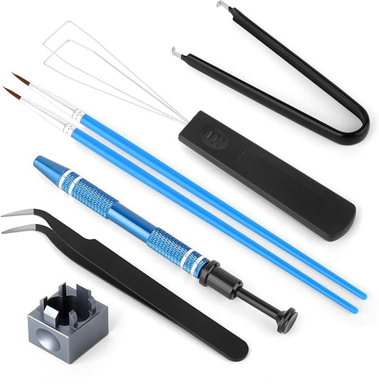 RUNJRX Keyboard Lube Kit with Switch Opener,Tweezers,Keycap Puller,Switch Puller,4-Claw Grabber,Switch Lube Brush for Custom Keyboard, Keyboard Lube Tools