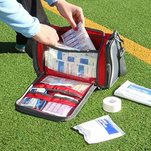 189 Piece Coaches First Aid Kit, Red, 59544
