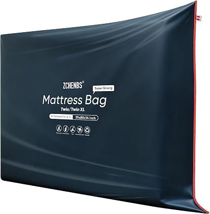ZCHENBS® - Twin/Twin XL Mattress Bags for Moving, Waterproof Mattress Storage Bag with Zipper, Heavy-Duty 5 Mil Ultra-Th