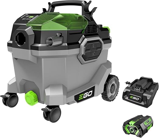 EGO Power+ Shop Vacuum Wet Dry, Car Vac, Portable Cordless Cleaner, 9 Gallon 110 CFM, Includes 56V 5.0Ah Battery and Cha