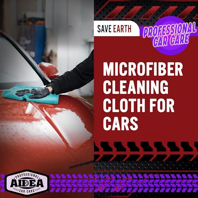 AIDEA Microfiber Cleaning Cloth, 600PK, Microfiber Towels for Cars, Shop Towels Cleaning Rags, Premium Wash Cloths, Absorbent Towel for SUVs, House, Kitchen, Commercial, Cleaning Supplies 12×12"