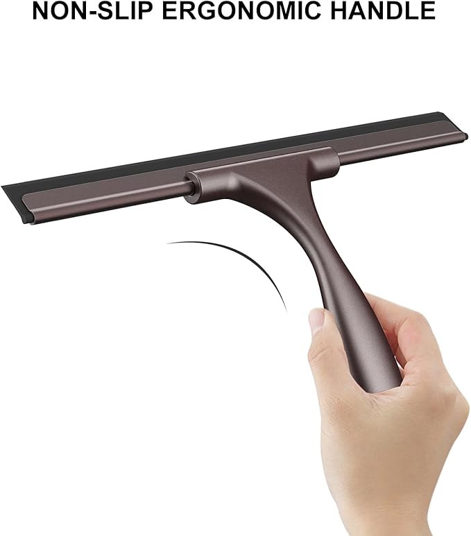 SetSail Shower Squeegee for Glass Doors All-Purpose Squeegee for Shower Glass Door Stainless Steel Window Squeegee with Hook for Car Windshield, 12 Inches