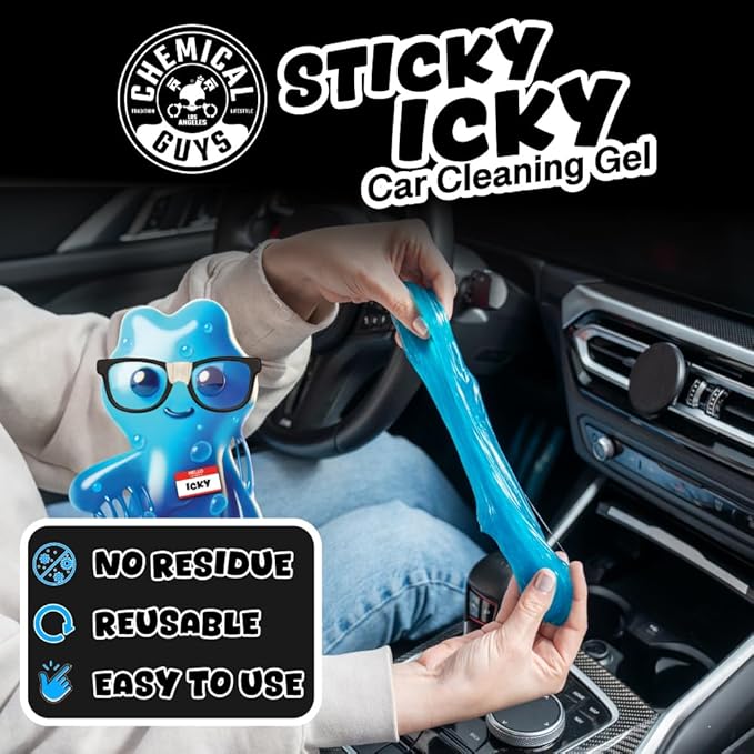 Chemical Guys Sticky Icky Car Cleaning Gel, Green Apple & Sweet Strawberry Scent - Detailing Kit, Car Dust Crevice Cleaner, Slime Auto Air Vent, Cleaning Putty For Keyboard Cleaner (2 Pack) - CJK1002