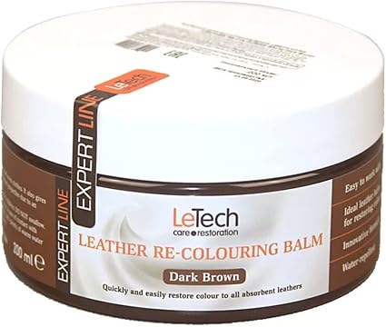 Letech Leather Recoloring Balm (‎6.4 oz) Made in UK - Premium Leather Balm Color Restorer for Leather Furniture, Car Sea