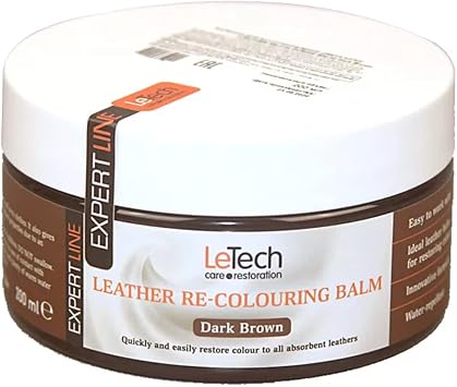 Letech Leather Recoloring Balm (‎6.4 oz) Made in UK - Premium Leather Balm Color Restorer for Leather Furniture, Car Sea