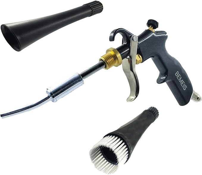 Air Blow Gun &vacunm Gun with Brass Adjustable Air Flow Nozzle,Cleaning Gun Quickly Blasts Dirt and Dust from Surface Works with Air Compressor(Upgrade Aluminium Rotate Tube) 2IN1