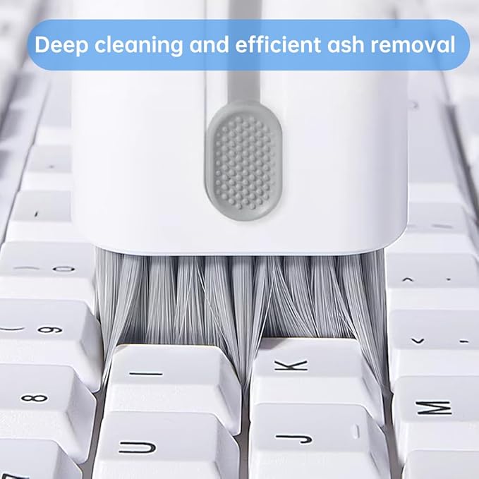 7 in 1 Laptop Cleaning Kit Keyboard Cleaner,Computer Tech Cleaning Brush,Earbuds Camera PC Monitor Screen Cleaner Computer Clean Tools Kit Corner Gap Duster Keycap Puller(Grey)